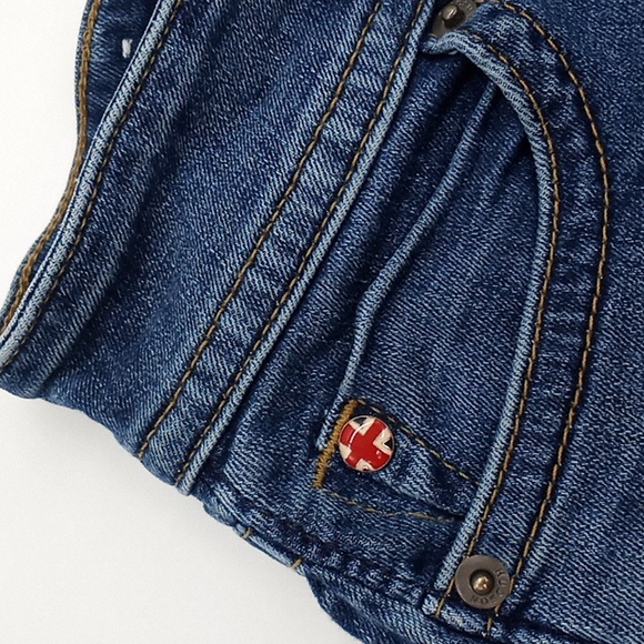 Hudson Ruby Mid-Thigh Cuffed Button Flap Pocket Denim Jean Shorts 25 - Picture 7 of 14